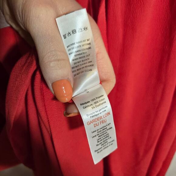 Vintage Jojo Mamen Bebe Red Layered Embroidered Midi Dress Bohemian Easter 8 - Picture 9 of 11